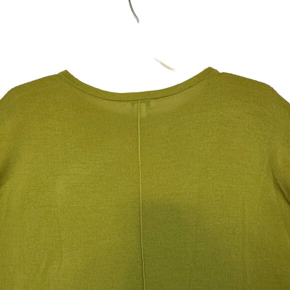 J.Jill Washable Merino Wool Sweater XS Petite Lime Green Classic Knitwear Luxe - Picture 4 of 11